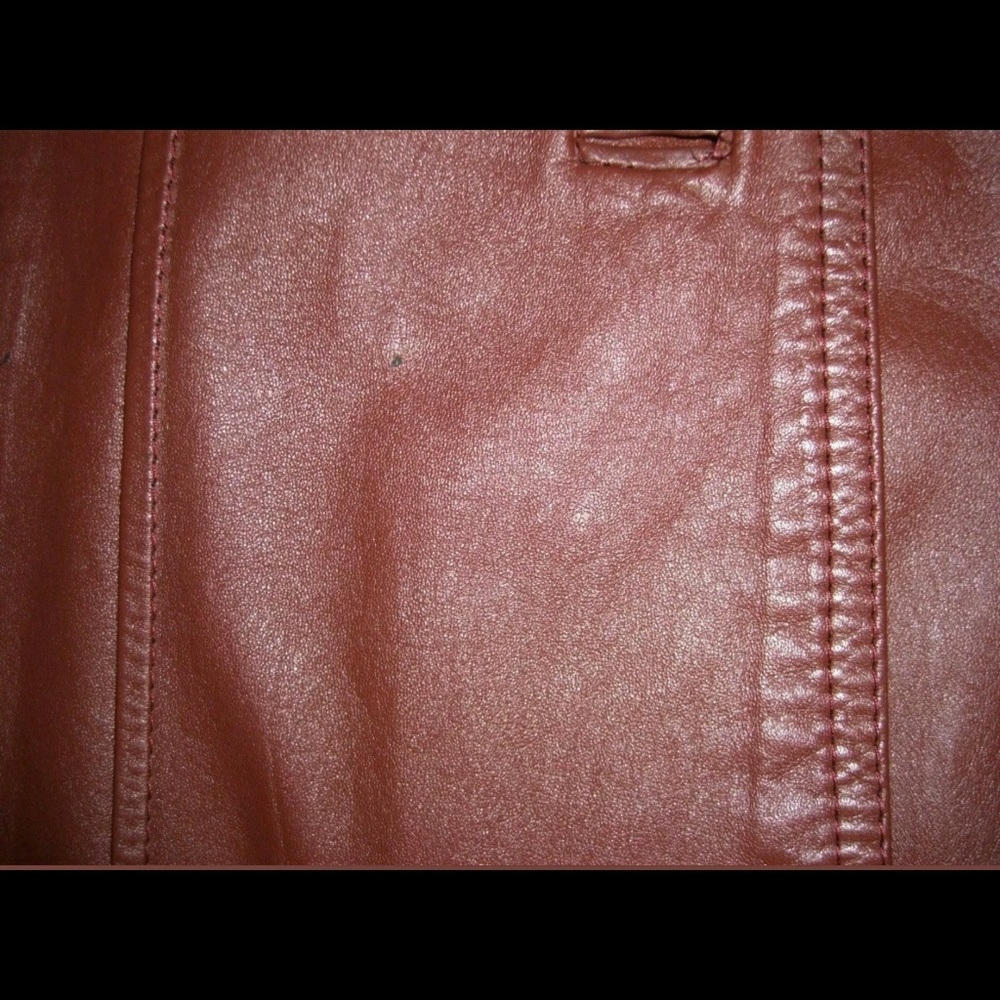 Vintage Youthcraft Oxblood Leather Trench Coat M - Picture 8 of 8